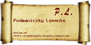 Podmaniczky Levente névjegykártya