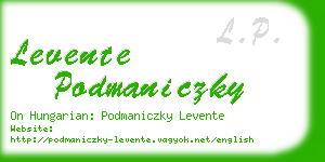 levente podmaniczky business card